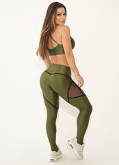 Olive Green Superhot Legging Wet+ CAL5355