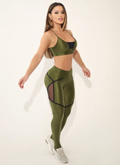 Olive Green Superhot Legging Wet+ CAL5355