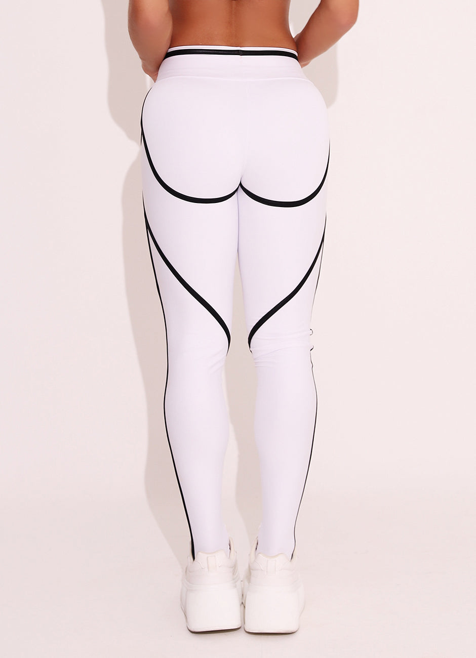 White Superhot Legging Blackout CAL5426