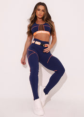 Blue Navy Superhot Sport Bra Comfy TOP5429