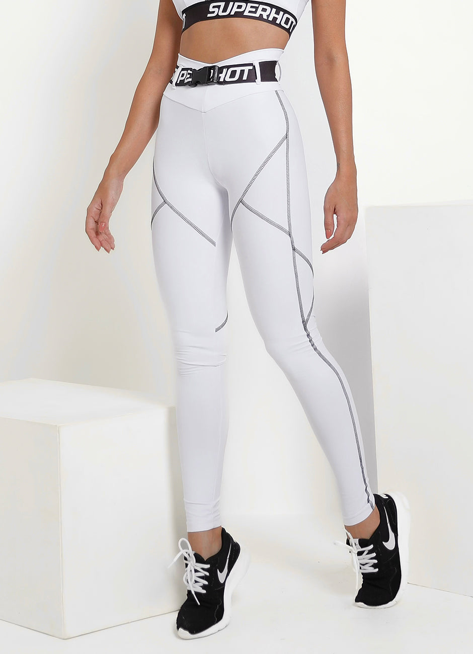 White Superhot Legging Blackout CAL5445